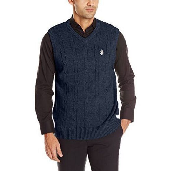 ✨U.S. Polo Assn. Men's Sweater Black Sz 2X Vest✨ - Picture 1 of 6